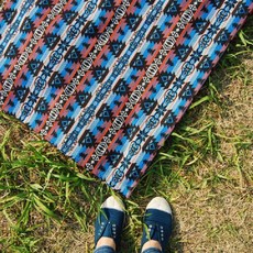 Maison Textile民族風多功能墊兼毛毯 藍色 ST, 1 個