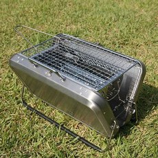 스위스 알파인클럽 미니 폴딩 BBQ 화로대, 실버, 1개