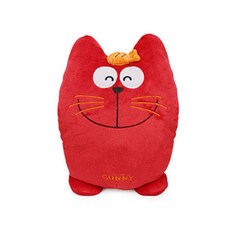 ANINARA 貓咪造型午睡暖手枕, 陽光明媚（紅色）