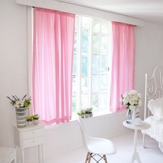 Rainbow House 居家陽台超細纖維窗簾, 淡粉紅色