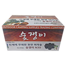 숯쟁이 천연야자숯 N30, 100g 숯 1팩/30개입, 30개