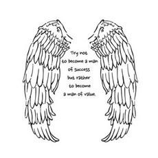 彩色霧面窗貼 天使名言, 黑色