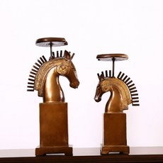 馬形雕刻燭臺2件組, YJST258