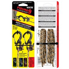 NITE IZE 圖 9 登山扣 2PK W 繩索, 黑色的