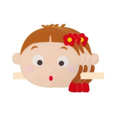 청양토이 역할놀이 전래동화머리띠 22 x 22cm 3P, 댕기머리소녀