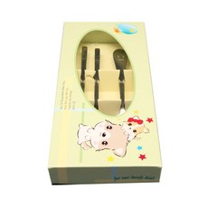 Sinwoo 孩童湯匙筷子組, 1組, 銀色