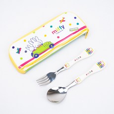 miffy 米飛兔 卡通餐具組, 湯匙+叉子+餐具盒, 1組