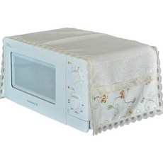 GBU 微波爐罩 口袋型, 象牙白布料金色刺繡