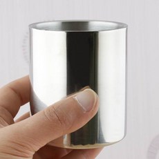 모아모아 라운드 엽차컵 3호, 실버, 1개