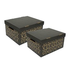 모아모아 인테리어 XO 수납상자 20L, 블랙, 2개