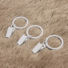 워터컬러 가리개 커튼 링집게(화이트1세트 3P), 화이트