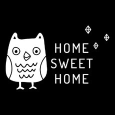 슬로우드로잉 데코스티커 행운의부엉이D, 화이트