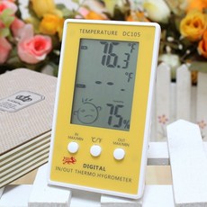 Moamoa室內外數位溫濕度計, 1 個, 黃色的