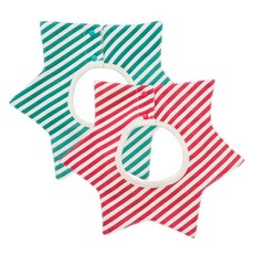 HARAROI 星形防水圍兜 2款, Striped Mint+Striped Red