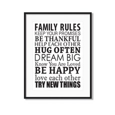 Family Rule客廳現代裝飾相框, 規則