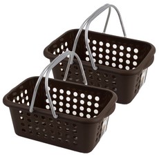 이노마타 손잡이 바스켓, 브라운, 2개