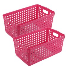 이노마타 수납 바스켓 와이드형 4571, 핑크, 2개