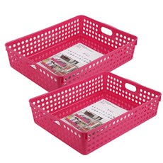 이노마타 수납 바스켓 A4형 4570, 핑크, 2개