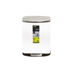 Home&Me 質感風格式垃圾桶 6L, 白色的, 1 個