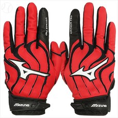 미즈노 330265 1010 BATTING GLOVE 배팅장갑 유소년용, 빨강