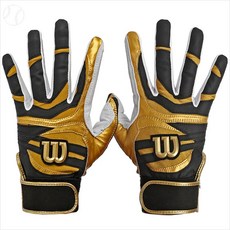 윌슨 WB4000BG 배팅장갑, 검정/금색, 1개