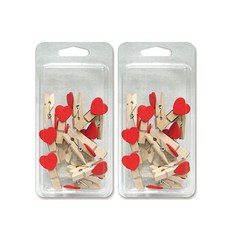 Uniart 造型木夾, 4個, 愛心