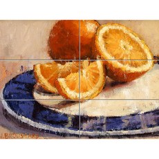 파란색 접시위에 올려진 오렌지 Static-389, 6장