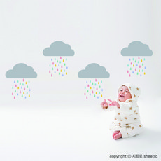 CITRO 雨雲貼紙本 S, 灰色