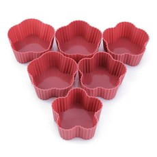 sambonet 花款矽膠杯子蛋糕模組, 紅色的, 6 個