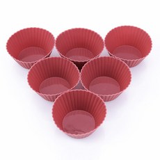 sambonet 矽膠圓形馬芬杯模具 6入, 紅色