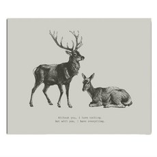 빈티지캔버스액자 디어커플, A타입