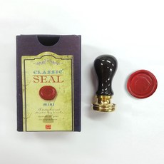 佳日藝術 黑色多功能陶瓷 精美封蠟幣印章組 (附封蠟貼紙), 手柄+封蠟頭46款+紙盒, 1個