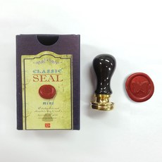 佳日藝術 黑色多功能陶瓷 精美封蠟幣印章組 (附封蠟貼紙), 封蠟+印章(11號)+紙盒, 1個