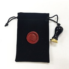 佳日藝術 迷你陶瓷精美封蠟印章套組 (附贈對應封蠟貼紙), 2p（印章1p，硬幣04 1p）+天鵝絨袋, 1個