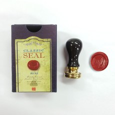 佳日藝術 黑色多功能陶瓷 精美封蠟幣印章組 (附封蠟貼紙), 2入(手柄+蜂蠟章頭29號)+紙盒, 1個