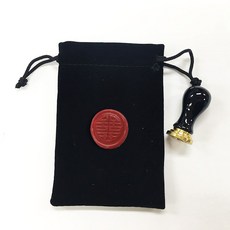 佳日藝術 迷你陶瓷精美封蠟印章套組 (附贈對應封蠟貼紙), 2p（印章1p，硬幣24 1p）+天鵝絨袋, 1個