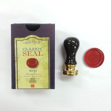 Kailart 黑色多陶瓷漂亮印章硬幣印章畫套組（附對應印章貼紙）, 2入(手柄+蜂蠟章頭23號)+紙盒, 1個