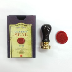 佳日藝術 黑色多功能陶瓷 精美封蠟幣印章組 (附封蠟貼紙), 封蠟+印章(53號)+紙盒, 1個