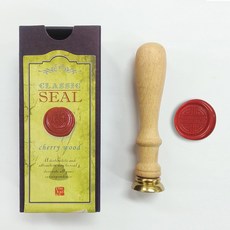 Kailart Cherrywood 漂亮印章硬幣印章畫套組（附對應印章貼紙）, 2入(手柄+蜂蠟章頭23號)+紙盒, 1個
