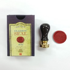 佳日藝術 黑色多功能陶瓷 精美封蠟幣印章組 (附封蠟貼紙), 封蠟+印章(56號)+紙盒, 1個