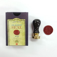 Kailart 黑色多陶瓷字母硬幣印章畫組（附對應印章貼紙）, 手柄+封蠟頭V款+紙盒, 1組