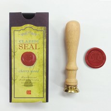 Kailart Cherrywood 漂亮印章硬幣印章畫套組（附對應印章貼紙）, 2入(手柄+蜂蠟章頭55號)+紙盒, 1個