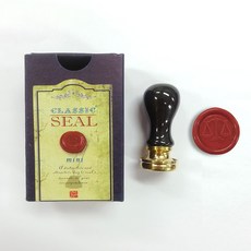 佳日藝術 黑色多功能陶瓷 精美封蠟幣印章組 (附封蠟貼紙), 封蠟+印章(55號)+紙盒, 1個