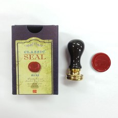 佳日藝術 黑色多功能陶瓷 精美封蠟幣印章組 (附封蠟貼紙), 2入(手柄+蜂蠟章頭30號)+紙盒, 1個