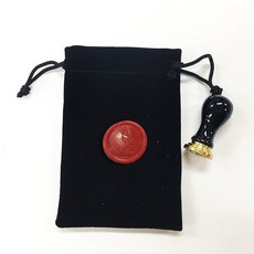 佳日藝術 迷你陶瓷精美封蠟印章套組 (附贈對應封蠟貼紙), 2p（印章1p，硬幣38 1p）+天鵝絨袋, 1個