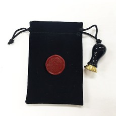 佳日藝術 迷你陶瓷精美封蠟印章套組 (附贈對應封蠟貼紙), 2p（印章1p，硬幣26 1p）+天鵝絨袋, 1個