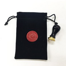 佳日藝術 迷你陶瓷精美封蠟印章套組 (附贈對應封蠟貼紙), 2p（印章1p，硬幣49 1p）+天鵝絨袋, 1個