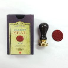 Kailart 黑色多陶瓷字母硬幣印章畫組（附對應印章貼紙）, 手柄+封蠟頭Q款+紙盒, 1組