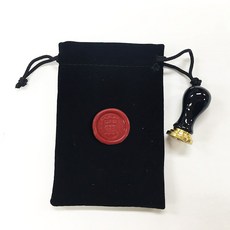 佳日藝術 迷你陶瓷精美封蠟印章套組 (附贈對應封蠟貼紙), 2p（印章1p，硬幣45 1p）+天鵝絨袋, 1個