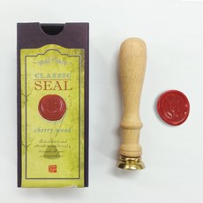 Gail Art 櫻桃木精美封蠟幣 + 封蠟章 + 附贈對應封蠟貼紙 套組, 手柄+封蠟頭28款+紙盒, 1個